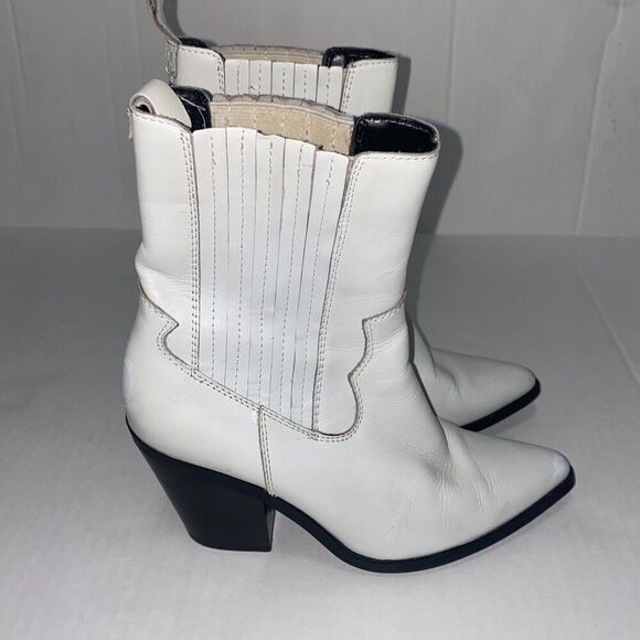 ALDO Women's Shoes Drerissa Leather Pointed Toe Ankle Cowboy White 7.5 - Picture 3 of 7